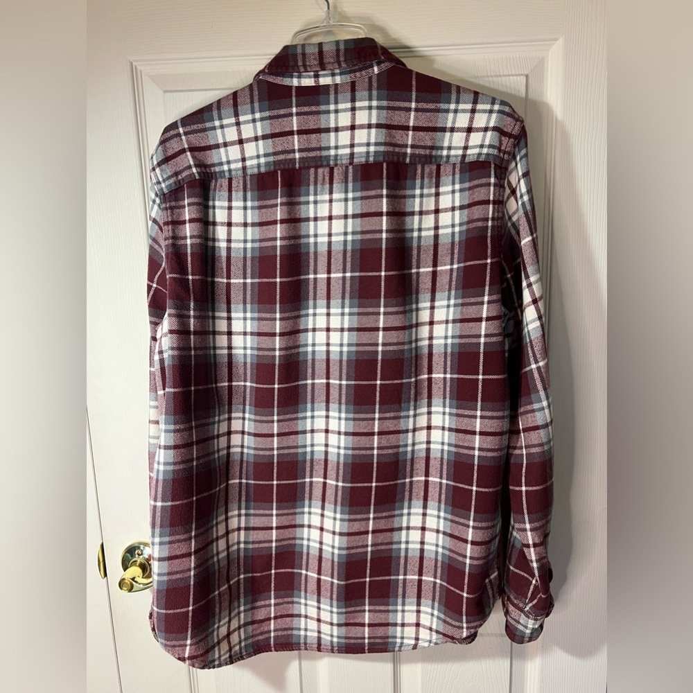 American Eagle Flannel Shirt Long Sleeve Button Down Multicolor 100% Cotton - Picture 2 of 13